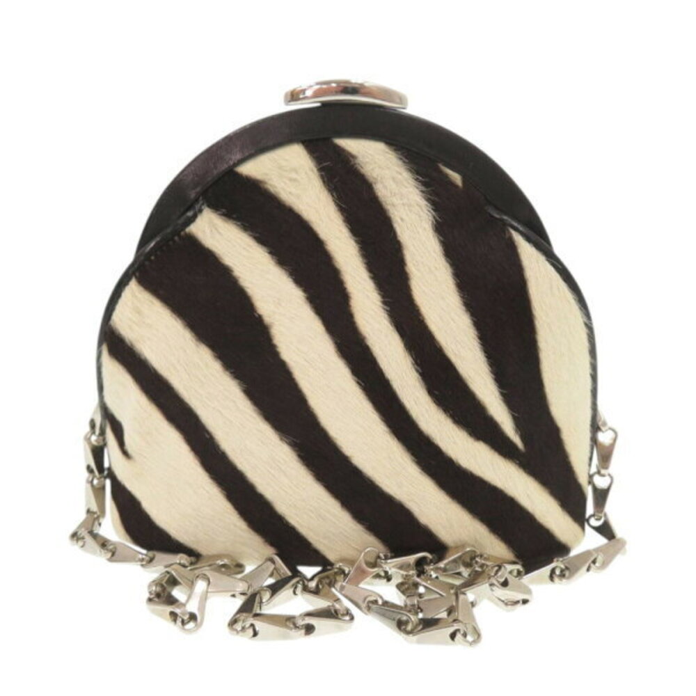 Gucci Zebra Calfskin White Chain Shoulder Bag